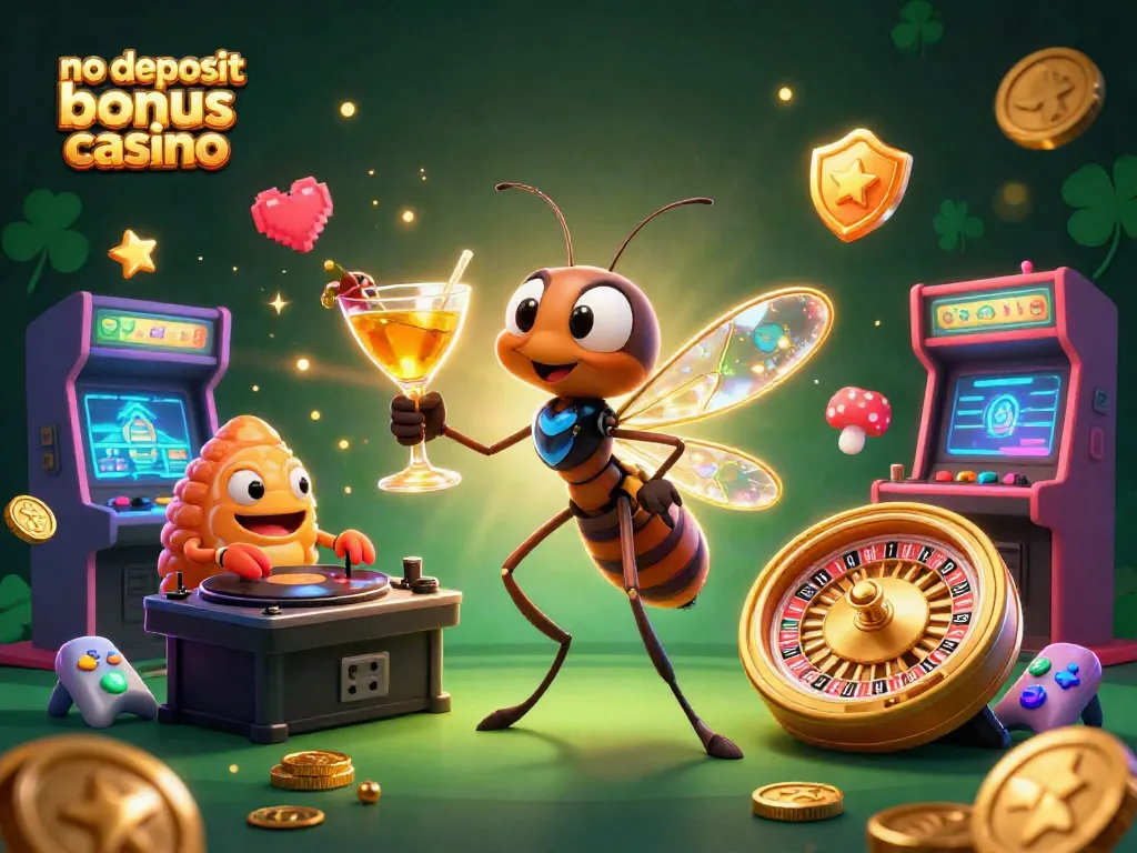 Experience excitement at the no deposit bonus casino with animated characters and vibrant gaming elements.