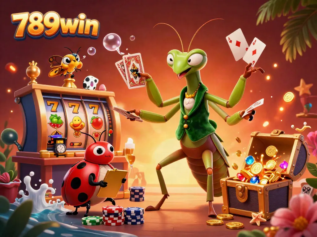 Experience the vibrant action at 789win with dynamic casino elements and colorful characters.