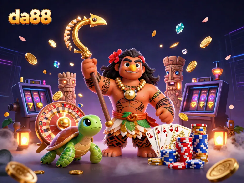 Experience winning thrills at da88 with a vibrant scene showcasing a mythical hawk and rare treasures.