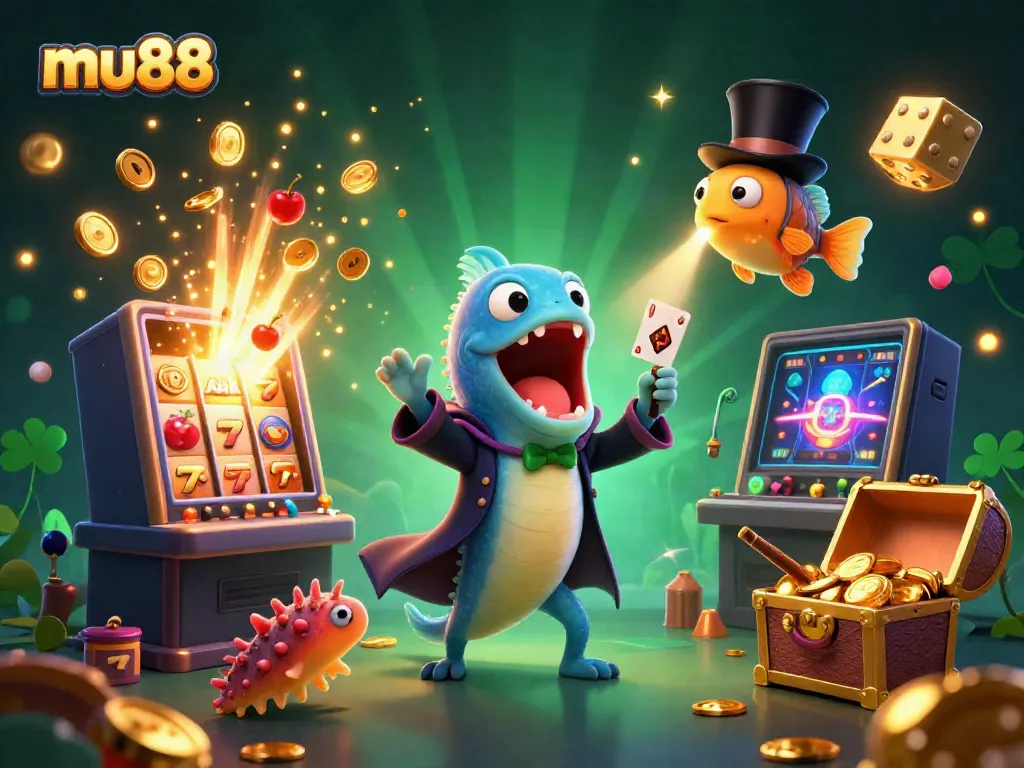Experience mu88 in a vibrant casino scene featuring a magical underwater performance with animated characters.