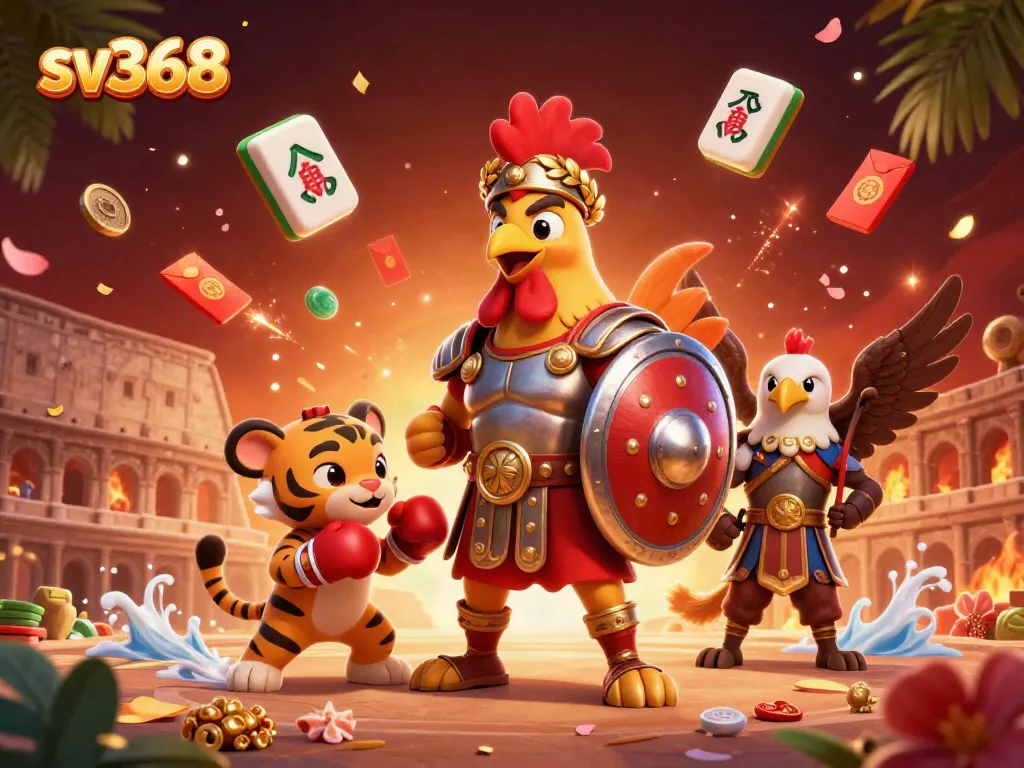 Engage with thriving casino action as sv368 presents a vibrant gaming scene featuring iconic characters.