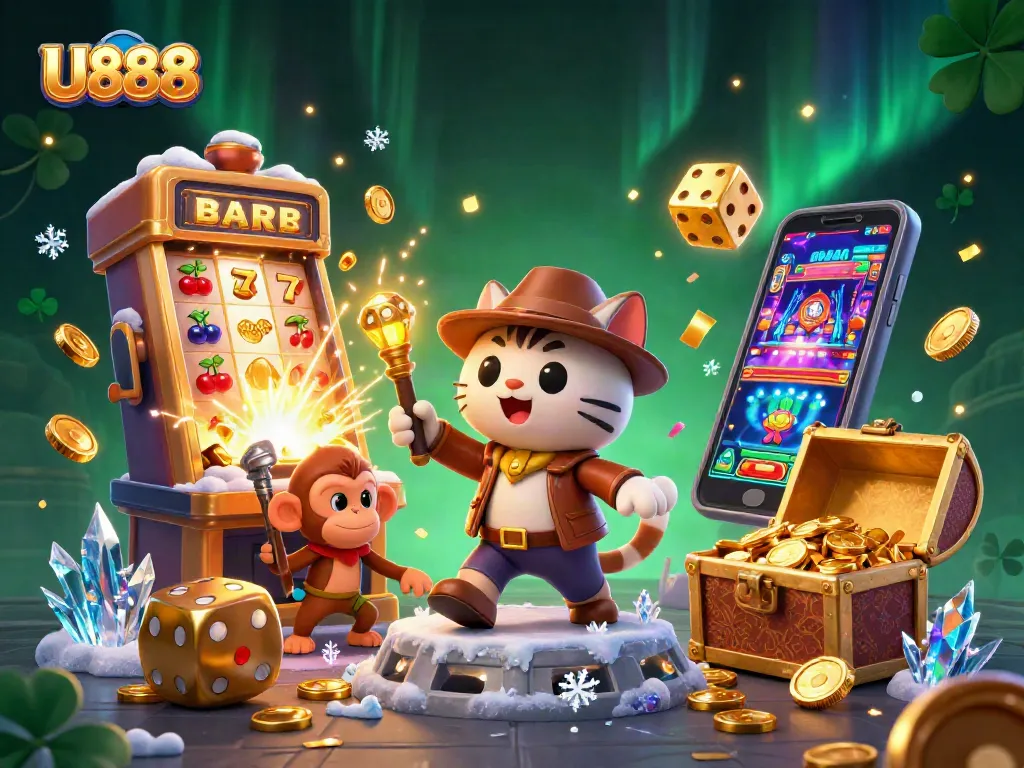 U888's vibrant gameplay features a thrilling jackpot explosion with coins and iconic symbols.