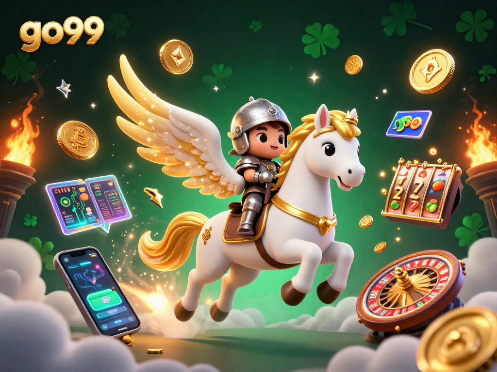 Engage with go99's vibrant casino world featuring dynamic slot reels and crypto elements.