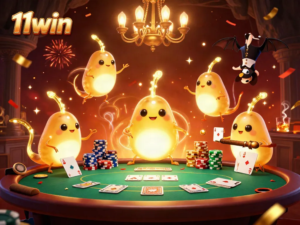 Experience thrilling gameplay at 11win with poker tables illuminated by glowworms and unique dealer elements.