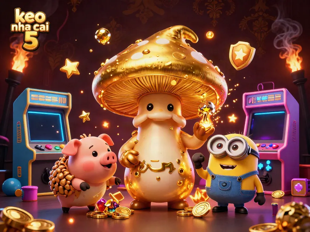Engage in thrilling bets with the keo nha cai 5, featuring a wizard, treasures, and dynamic casino elements.
