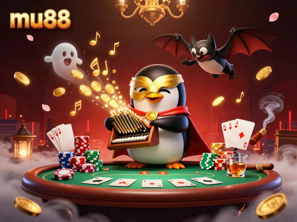 Play and win at mu88 with a mystical casino scene featuring animated characters and vibrant game elements.