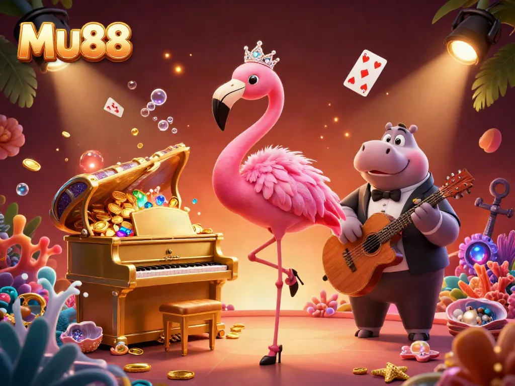 Experience exciting gaming at Mu88 with vibrant visuals and captivating casino elements.