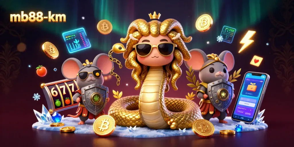 Engage in thrilling gameplay at mb88-km, featuring unique characters amidst vibrant casino elements.