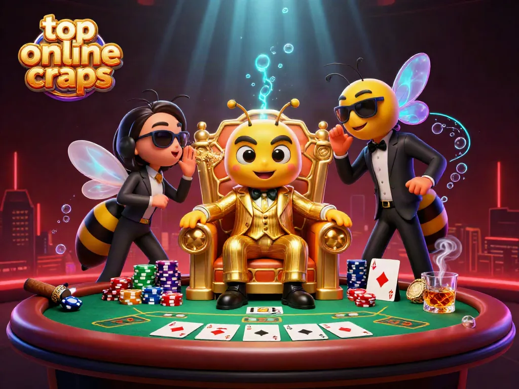 Experience the thrill of top online craps with a vibrant, engaging illustration featuring characters and gaming elements.