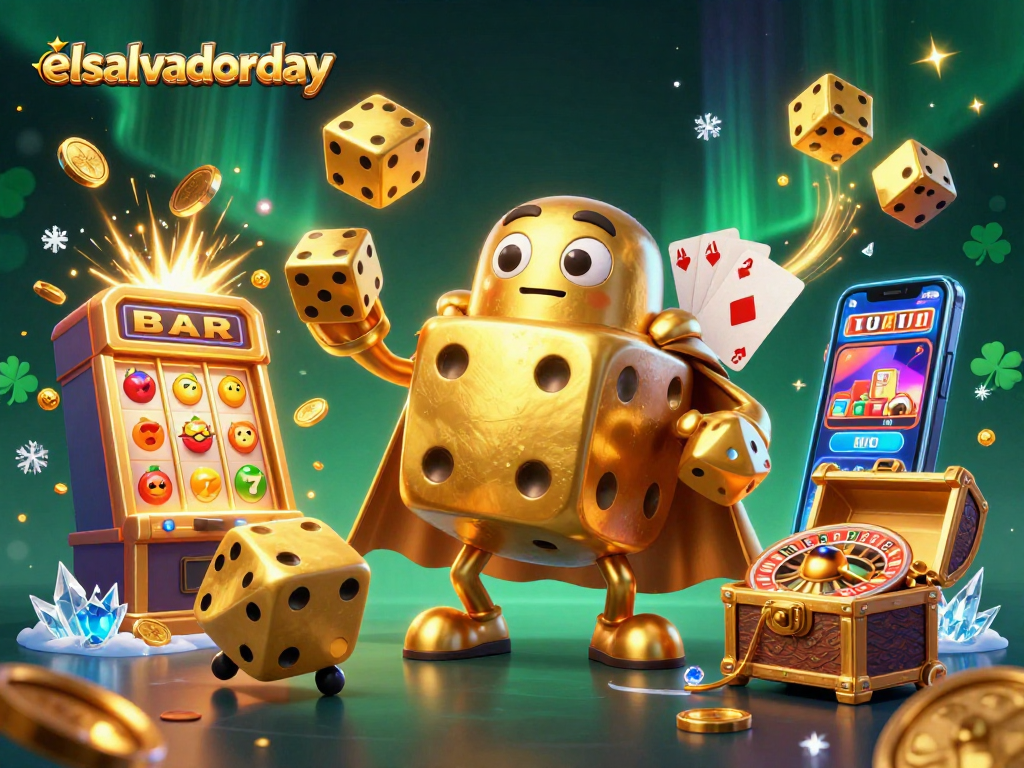 Experience thrilling gaming with elsalvadorday as the dynamic casino scene unfolds with vibrant characters and gold-filled excitement.